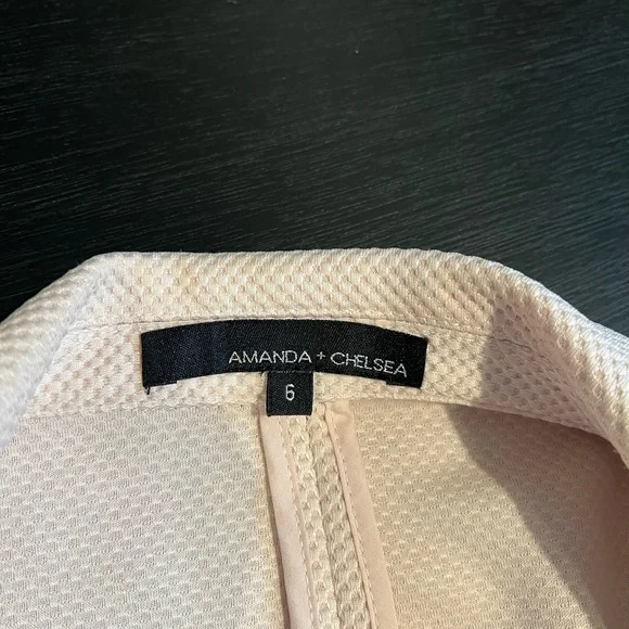 Amanda + Chelsea Women’s Pink Textured Blazer Jacket Ruffle Sleeves Size 6 - Picture 3 of 4